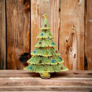 Vintage Decorated Christmas Tree Brooch by JJ